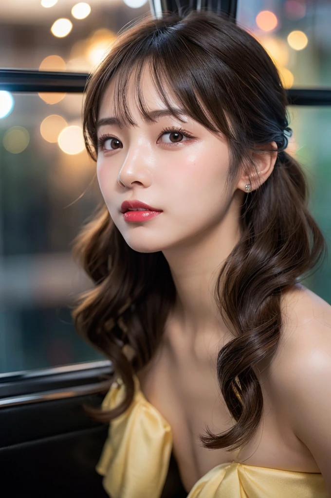 (masterpiece:1.3), high resolution, ultra detailed, extremely detailed CG unity 8k wallpaper, realistic, photo-realistic, RAW photo, beautiful detailed face, pale skin, realistic glistening skin, detailed cloth texture, detailed hair texture, Perfect body, Beautiful Face, accurate, Anatomically correct, Highly detailed face and skin texture, natural neck length, (beautiful hands), (fair skin:1.1), (well-aligned teeth:1.1), (Sweaty skin:1.2),
BREAK,
Detailed eyes, symmetric eyes, Light Brown eyes, Double eyelids, Thin eyebrows, (Glossy lips:1.4), ((A face with waiting for a kiss:1.2)), (blush:1.1), (A sparkling small hair accessory:1.1),
BREAK,
(A classy and Cute woman1.3), (nude, nsfw, nipple:1.4),
BREAK,
medium large breasts, slender figure, firm abs,
((updo hairstyle, Dark blonde hair, wavy hair, long hair, asymmetric bangs:1.2)), (Close up shot:1.2), (looking at viewer), From above,
BREAK,
((Sitting side by side on the backseat of a flying helicopter)), (((A view of countless fireworks outside the window at Night:1.3))),