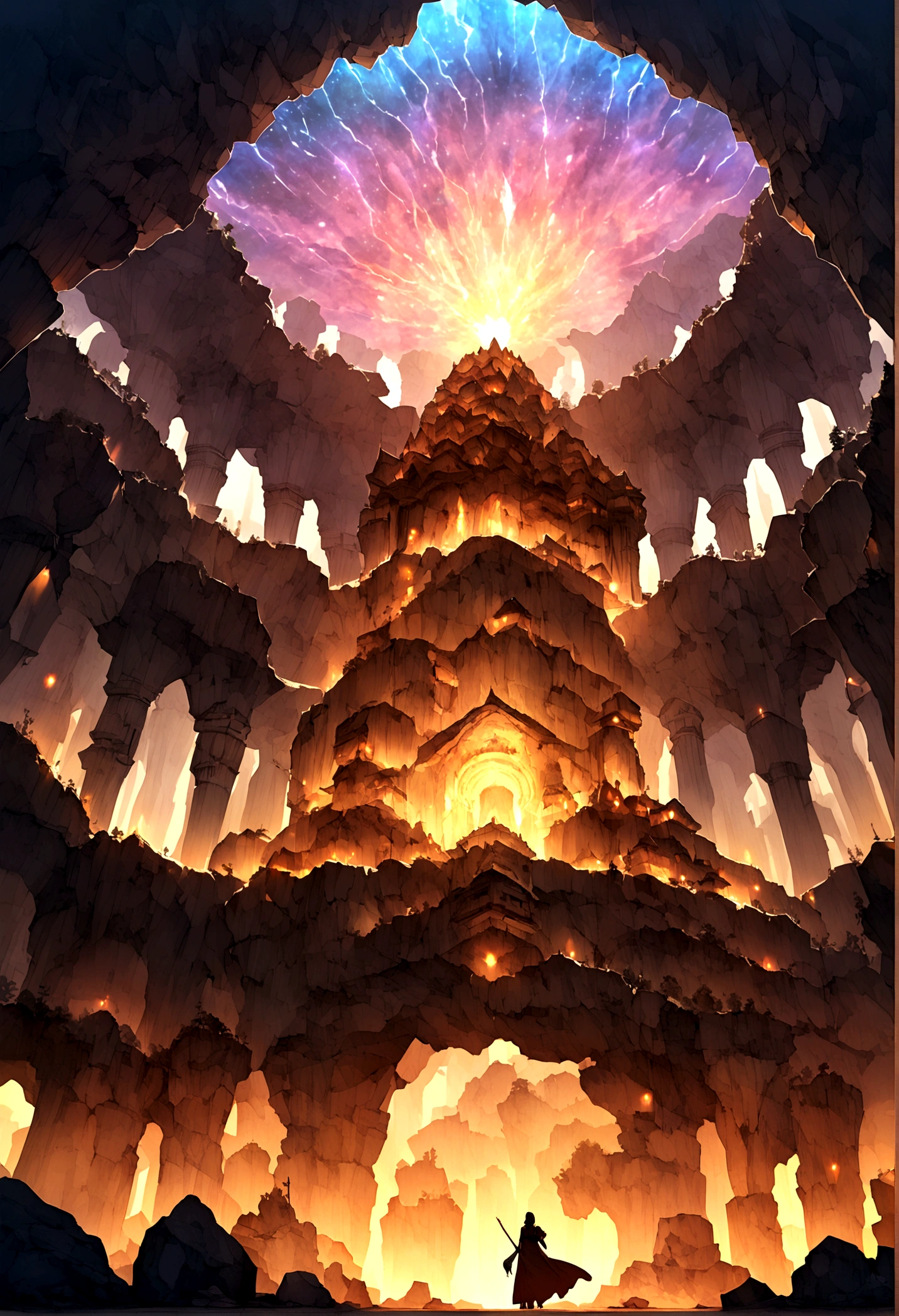 Old indian mythological place with many hightech cave