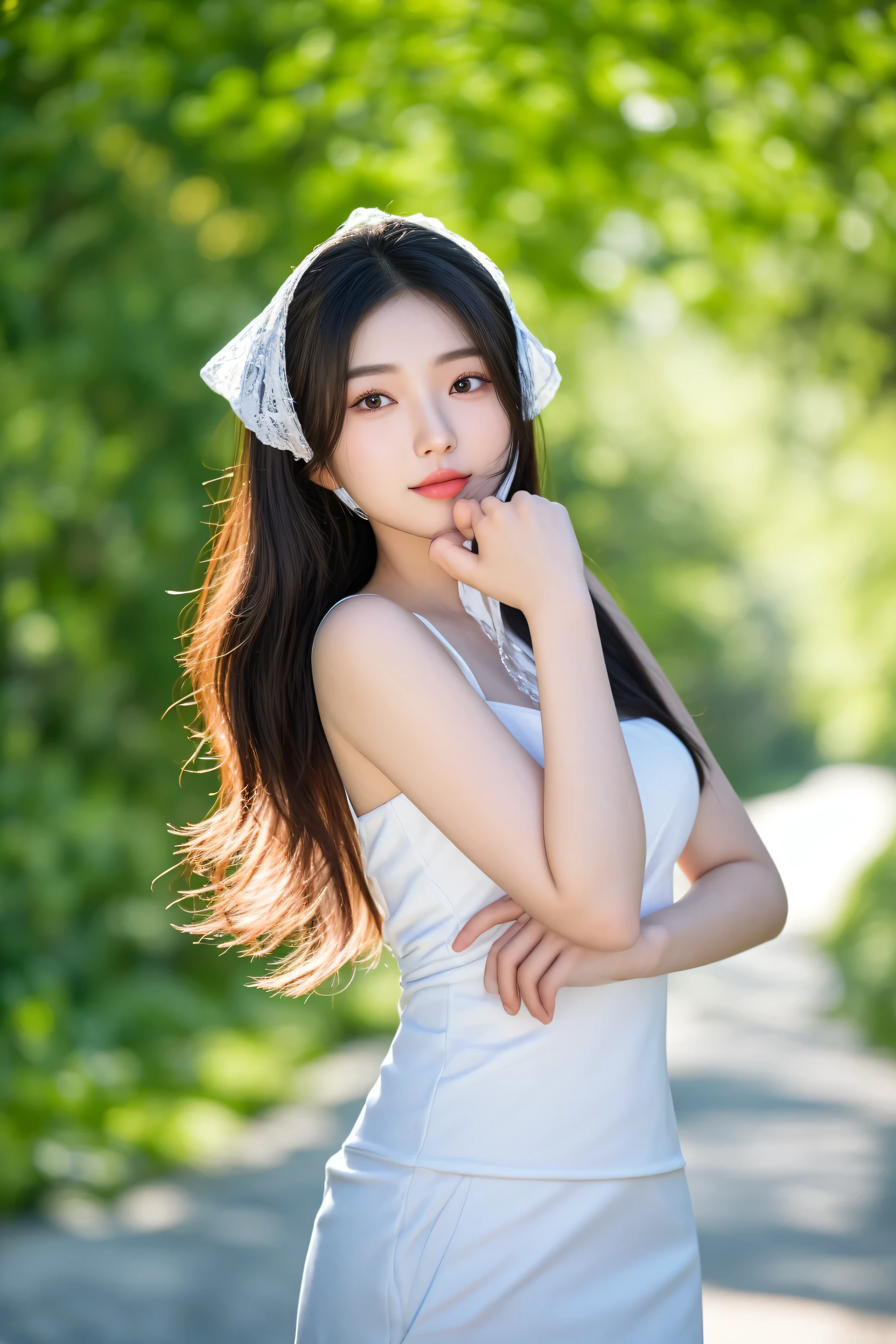 arafed woman in a white dress posing for a picture, beautiful young korean woman, beautiful south korean woman, gorgeous young korean woman, korean girl, korean woman, asian girl with long hair, beautiful asian girl, chinese girl, young adorable korean face, a young asian woman, young asian girl, beautiful asian woman, young cute wan asian face, young asian woman