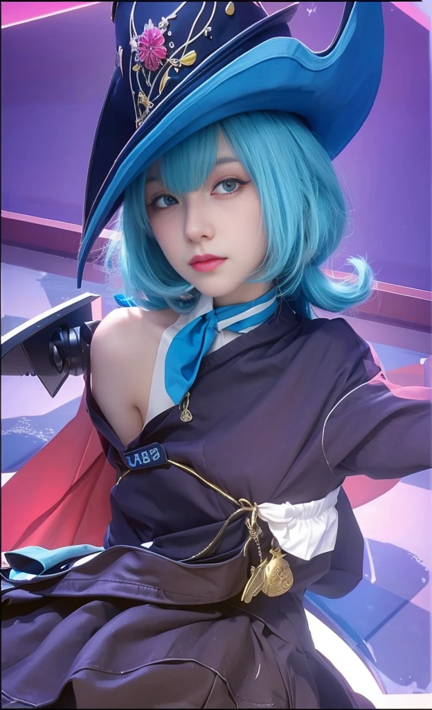 best quality, tmasterpiece,Ultra-high resolution,Clear face,(Reality:1.4),ferpect lighting,(upper body shot), (photorealistic:1.50), anime wallpaper, Guviz style artwork, cover-up fantasy up to magic , by Yang J, Guviz, beautiful artwork illustration, beautiful digital artwork, beautiful digital illustration, Li Song, beautiful anime portrait, art style in Beauvot, ,((arona)), (1girl), (mechanical halo), (独奏), (short hair), (single Left side braid),((school uniform)), ((barefoot)), ((blue shirt)),( long sleeves), ((white bowtie)),( (white choker)),( (white hairband)), ((white sailor collar)),(( white skirt)), blush, feet, toes, looking at viewer,((midriff)),BREAK water, (ruined classroom),(school desk), blue sky, cloud, day, reflection, reflective water, puddle,(Sleeve colour blue),