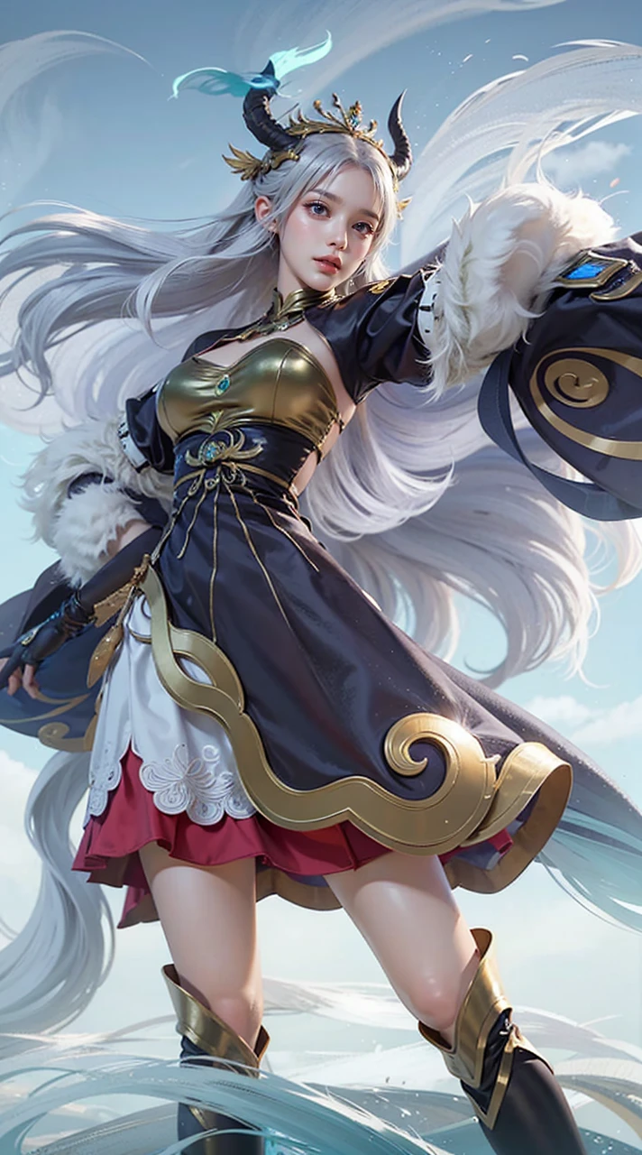 a close up of a girl(vexana) , green hair , big booobs , shadowbringers cinematic, 4 k detail fantasy, a beautiful fantasy empress, game cg, xianxia fantasy, xianxia hero, 2. 5 d cgi anime fantasy artwork, cinematic goddess close shot, ruan jia and artgerm, wow 4 k detail fantasy, hyperdetailed fantasy character