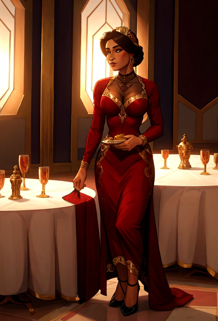 wearing pentyhose woman romantic dinner