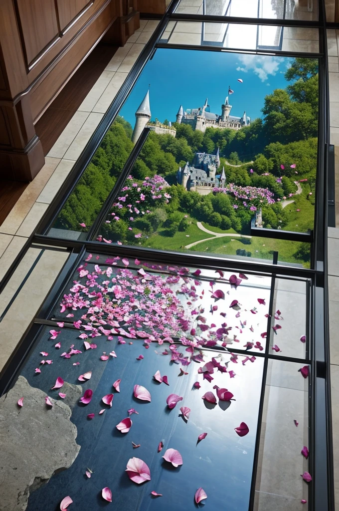 paint the sound of a petal falling on the glass floor of a castle that doesn't exist