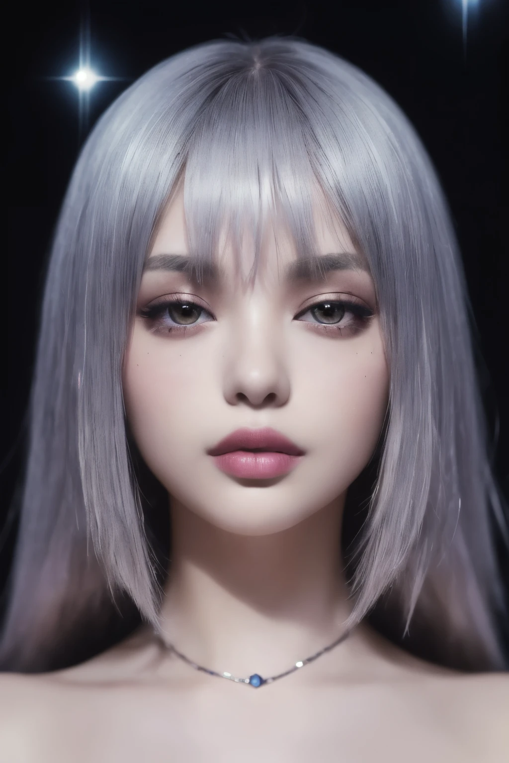 A woman with a necklace and a necklace on her neck - SeaArt AI