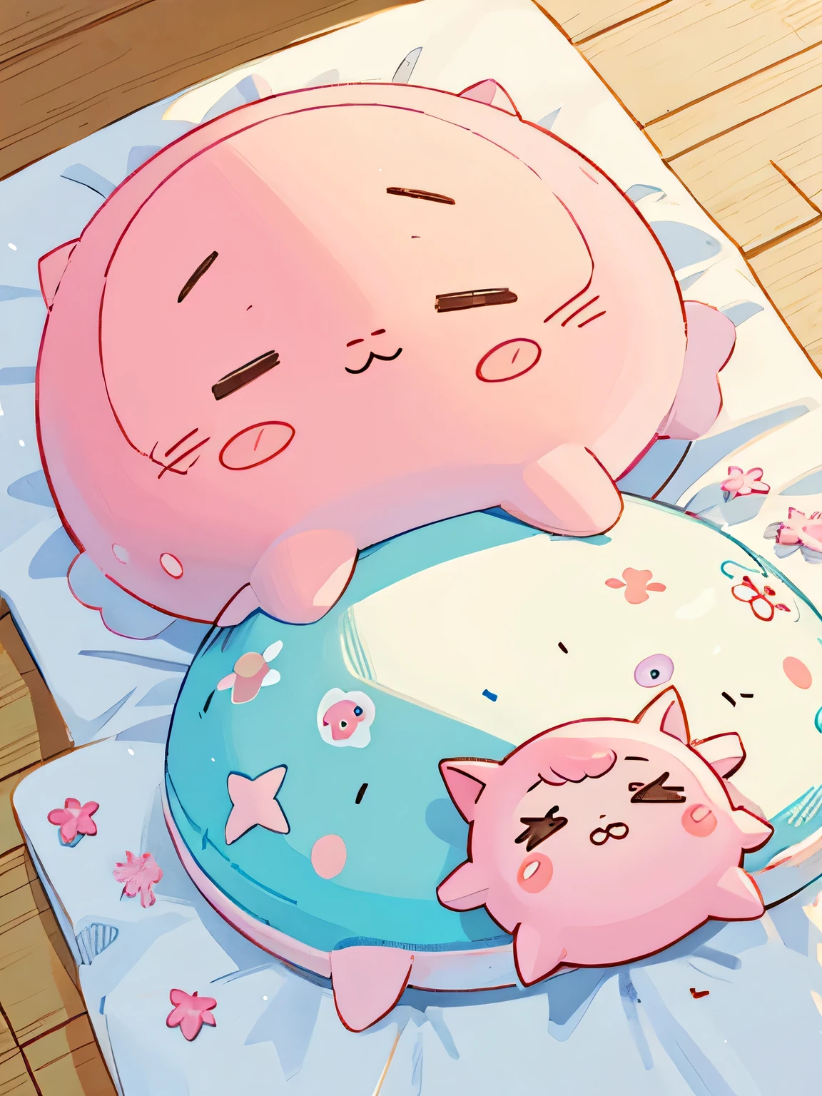 Momoko Sakura style、Kawaii Design, No people、(((Cute amoeba))), afternoon nap
