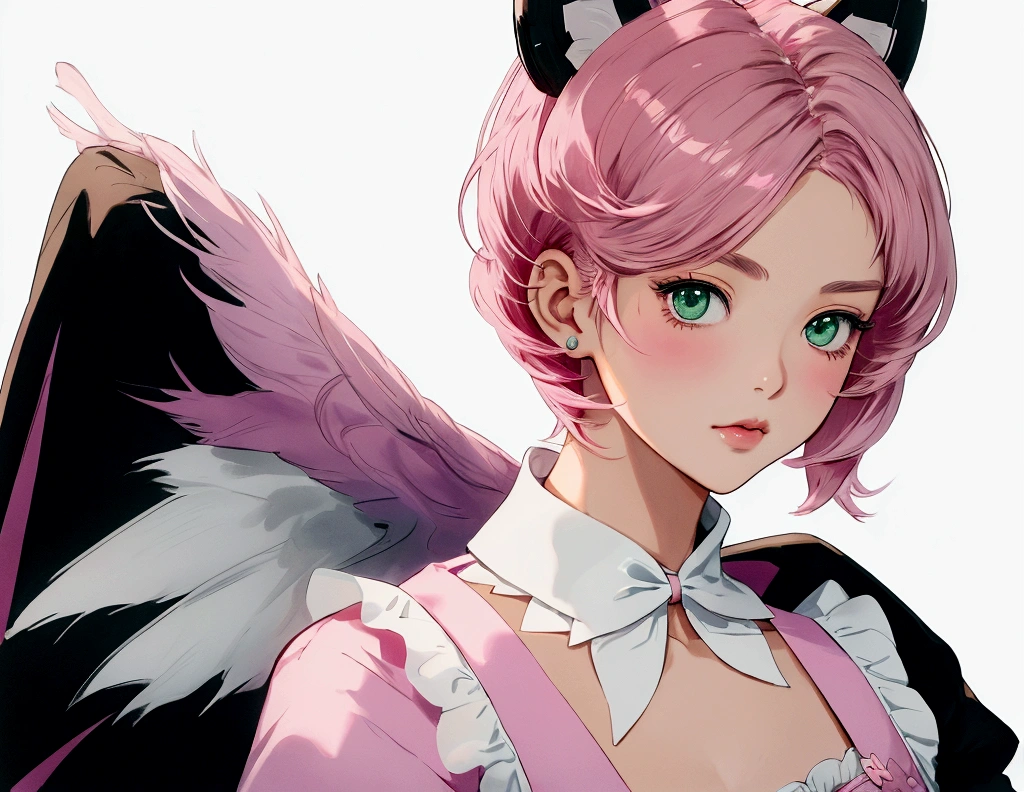 Alisa Bosconovitch, best qualityer, contemporary, flat style, minimalism, Illustrates??the green-eyed plane, pink hair, shorth hair, multicolored wildly hair, black jersey, mechanical wings, Close-U head portrait, pointed chest, neckleace, super neckleace, medium breasts, tekken,pink hair pastel, 1 girl, in kimono, hand painted,Colorless line drawing, pastel yandere colorful, tekken, Garota super fofa com pink hair e maquiagem gótica ao lado, with maid outfit,slender figure,chunky,He sat on the floor,Dressed in pink and white maid outfits,Very Shorthair,with cat ears,quadratic element,, pink kawaii in 1910 era clothing, Alisa Bosconovich'pink lips, no style da soft core palette aurorapunk, an anime illustration of your face, animated gifs, hand drawn animation, charming sketches, smooth and shiny, hazy romanticism, style blowouts, white background - ar 1:1 - niji 5 - expressive style --s 50 , Pink kawaii in the 1920s clothing eraPink eagles, wearing a bright white shirt, no style da soft core palette aurorapunk, an anime illustration of your face, animated gifs, hand drawn animation, charming sketches, smooth and shiny, hazy romanticism, style blowouts, white background - ar 1:1 - niji 5 - expressive style --s 50, absurdrez, Cao Cao, ultra detailed, (1 girl:1.3), break , Design an image featuring beautiful calligraphy