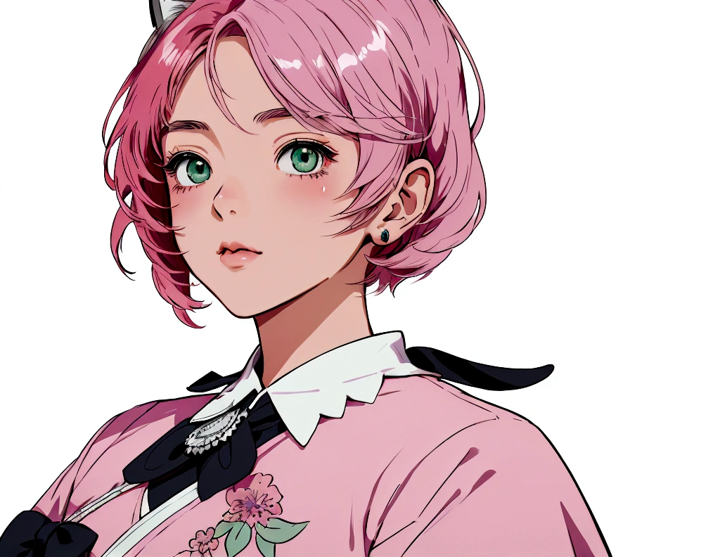 Alisa Bosconovitch, best qualityer, contemporary, flat style, minimalism, Illustrates??the green-eyed plane, pink hair, shorth hair, multicolored wildly hair, black jersey, mechanical wings, Close-U head portrait, pointed chest, neckleace, super neckleace, medium breasts, tekken,pink hair pastel, 1 girl, in kimono, hand painted,Colorless line drawing, pastel yandere colorful, tekken, Garota super fofa com pink hair e maquiagem gótica ao lado, with maid outfit,slender figure,chunky,He sat on the floor,Dressed in pink and white maid outfits,Very Shorthair,with cat ears,quadratic element,, pink kawaii in 1910 era clothing, Alisa Bosconovich'pink lips, no style da soft core palette aurorapunk, an anime illustration of your face, animated gifs, hand drawn animation, charming sketches, smooth and shiny, hazy romanticism, style blowouts, white background - ar 1:1 - niji 5 - expressive style --s 50 , Pink kawaii in the 1920s clothing eraPink eagles, wearing a bright white shirt, no style da soft core palette aurorapunk, an anime illustration of your face, animated gifs, hand drawn animation, charming sketches, smooth and shiny, hazy romanticism, style blowouts, white background - ar 1:1 - niji 5 - expressive style --s 50, absurdrez, Cao Cao, ultra detailed, (1 girl:1.3), break , Design an image featuring beautiful calligraphy