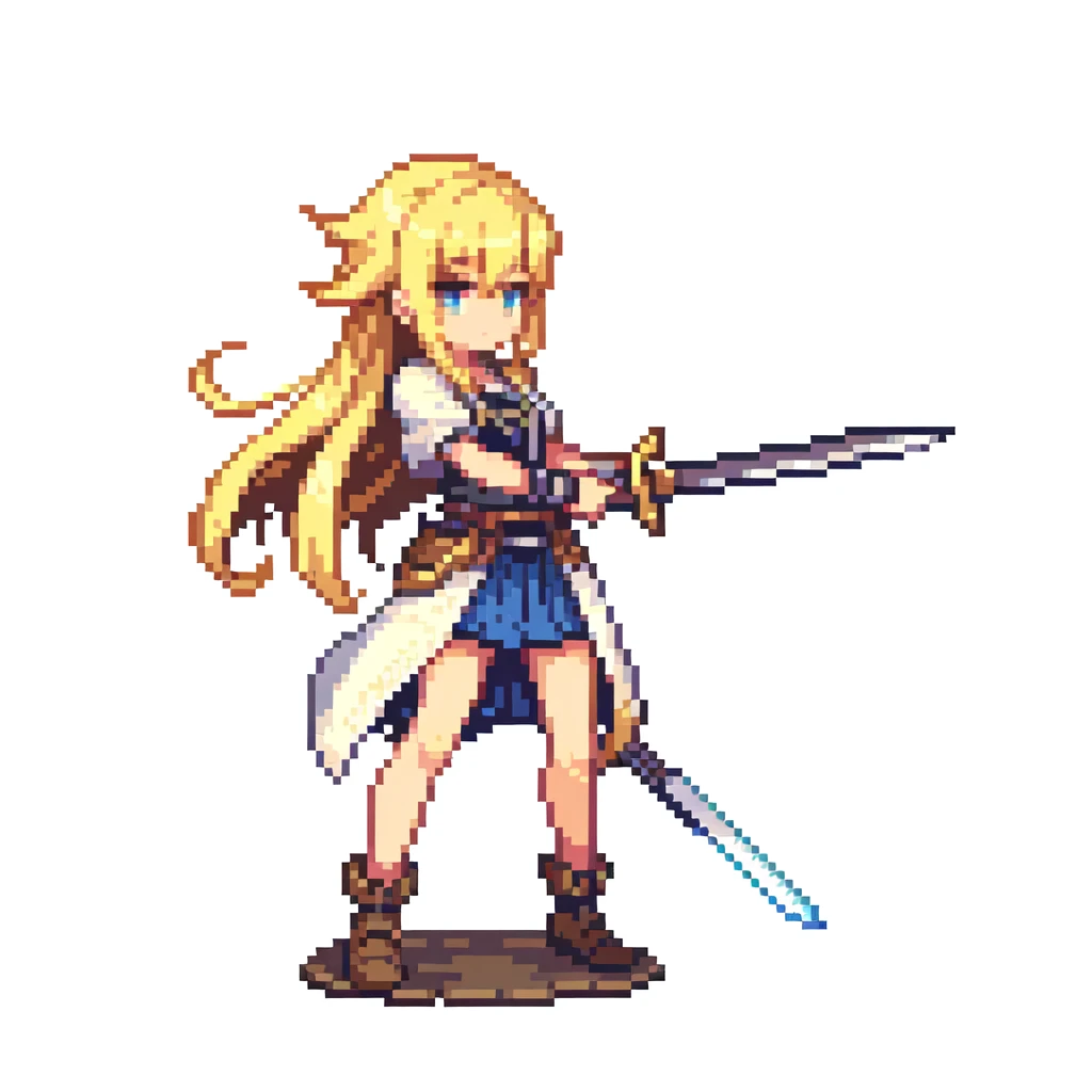 masterpiece , best quality , pixel art ,sword , white background ,weapon,backwards