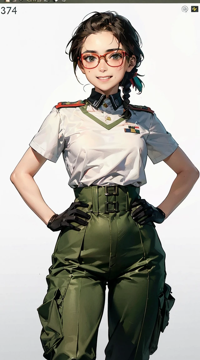((Table t○p, highest quality, Hi-Res Lucifer,Anime Screen Capture、Pixel Perfect, 8k、Browsing Caution、Sex)))、Perfect Anatomy、Miyu Kato、(((Maintenance Staff、Chubby、Big Breasts、Wide Hips、Wide Hips、Thick thighs、Being restrained、Hands on Hips)))、(((short hair、Long sideburns、Single Braid Ponytail、Brown Hair)))、(((White T-shirt、Green Cargo Pants)))、Black baseball cap、Brown gloves、Sweat,(Green Eyes)、 ((Grin、blush))、(Dark Concrete Floor)　　Anime girl with a baseball bat and helmet, :14 Frankl + jet radio, :14 Frankl + Akira, Pilot Girl, flkl, mechanized valkyrie girl, Jet Set Radio Station, jet dial radio, Akira artstyle, Akira moto, Impressive and detailed art style, Kauchert Kents, portrait anime space cadet girl, headquarters, profile, orange background，((13 year old girl)), (((slim, thin waist, thin thighs, thin arms)))  Modest outfit, remote shot, detailed beautiful delicate face, detailed beautiful delicate eyes, perfect facial proportions, high-definition skin, fine skin, four-inch best ratio. With one thumb, a masterpiece, highly detailed, realistic, (World War II German general uniform reference : 1.8), the highest face resolution, adult, modestly dressed woman, dressed entirely, ( small, black hair, black straight bangs, super fine braids, straight bangs, red glasses, dark green eyes), future, science fiction, fighter plane, standing On the landing of a fighter plane, the government agency, a deep intelligent personality, a calm expression, a respectful face, a war, a fighter plane  (La mejor calidad:1.1), (Obra maestra:1.4), (absurdos:1.0), retrato, primer plano,1girl, Marinero Urano, KizukiAi, Mujer madura, small breasts, aqua eyes, cabello rubio, Uniforme Sailor Senshi, Collar de marinero, arco de pecho, Arco trasero, Falda suplicante, Guantes blancos de codo, Acostado boca abajo, en el suelo, con el trasero en alto, mostrando el culo de espaldas, without looking back
