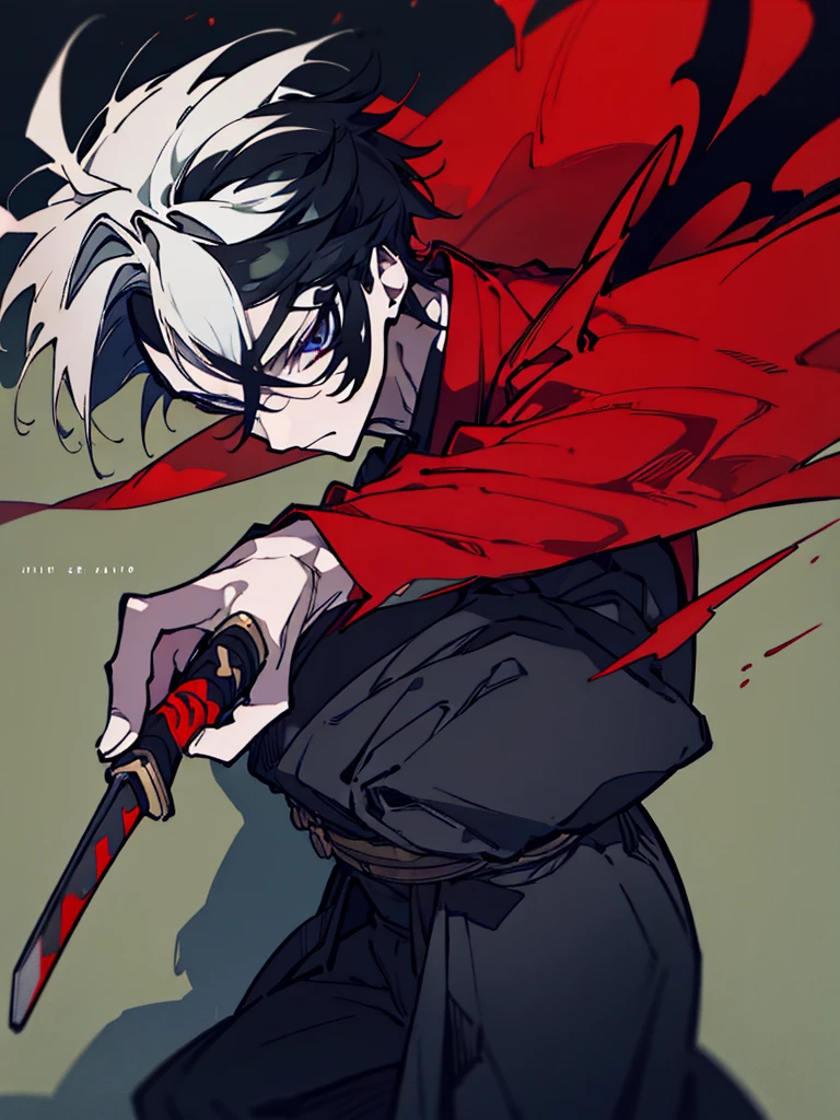 a close up of a person with a sword and a guy with a red dress, handsome guy in demon slayer art, best anime character design, detailed anime character art, anime character; full body art, anime character design a death god, character adoptable, handsome japanese demon boy, bloody + concept art, official character art, onmyoji detailed art, beautiful male god of death a close up of a person in a black dress with a gold belt, flowing white robes, white haired deity, genshin impact character, golden-black robes, picture of a male samurai and death god, d&d dark sun character art, official character art, portrait of ororo munroe, holding a katana, holding a katana, holding a katana, holding a katana, holding a katana, bloody, bloody, bloody, bloody, red effects, red effects, red effects