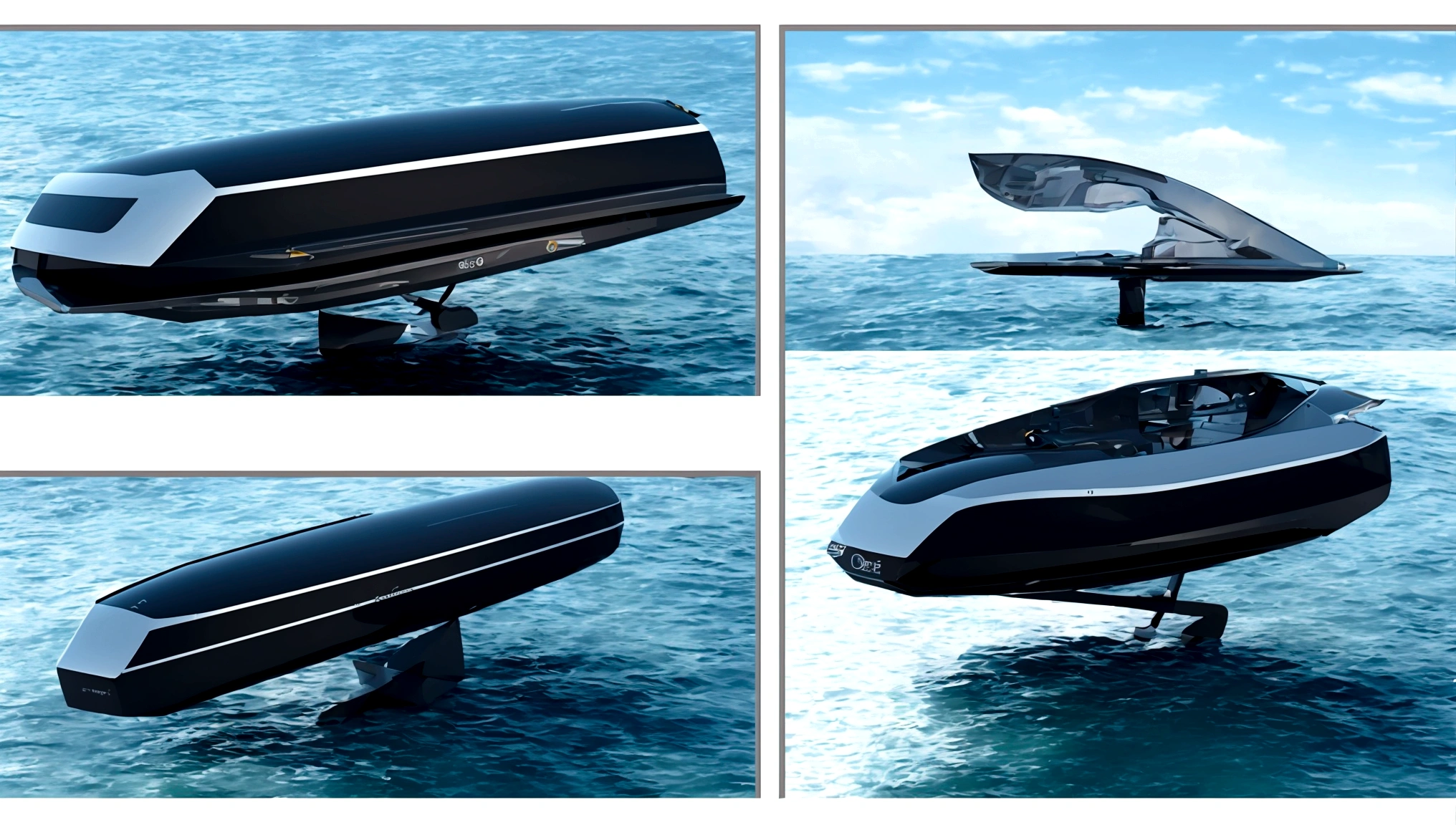 Three views of the exterior of the light rail station，Ocean Elements，Fishing boat elements，Technology，Ergonomic design，