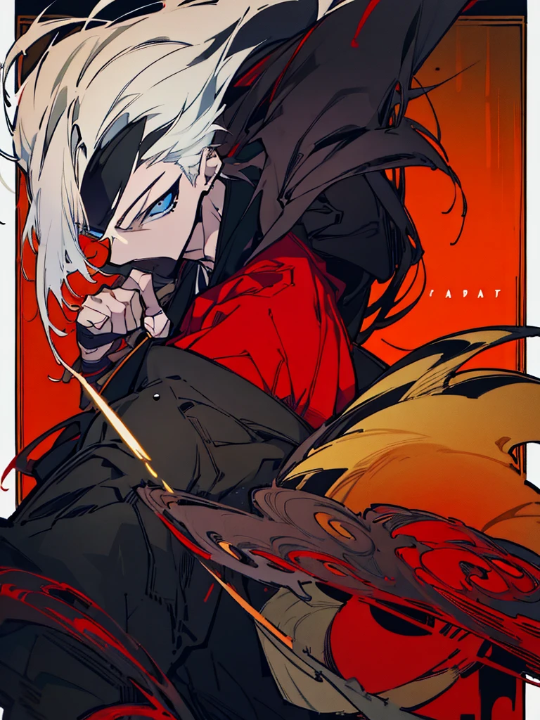 a close up of a person with a sword and a guy with a red dress, handsome guy in demon slayer art, best anime character design, detailed anime character art, anime character; full body art, anime character design a death god, character adoptable, handsome japanese demon boy, bloody + concept art, official character art, onmyoji detailed art, beautiful male god of death a close up of a person in a black dress with a gold belt, flowing white robes, white haired deity, genshin impact character, golden-black robes, picture of a male samurai and death god, d&d dark sun character art, official character art, portrait of ororo munroe, holding a katana, holding a katana, holding a katana, holding a katana, holding a katana, bloody, bloody, bloody, bloody, red and golden effects, red and golden effects, red effects, golden effects,black hair, black hair, black hair, black hair, black hair, golden effects, golden effects, BLUE eyes, BLUE eyes, BLUE eyes, BLUE eyes, badass, badass, badass