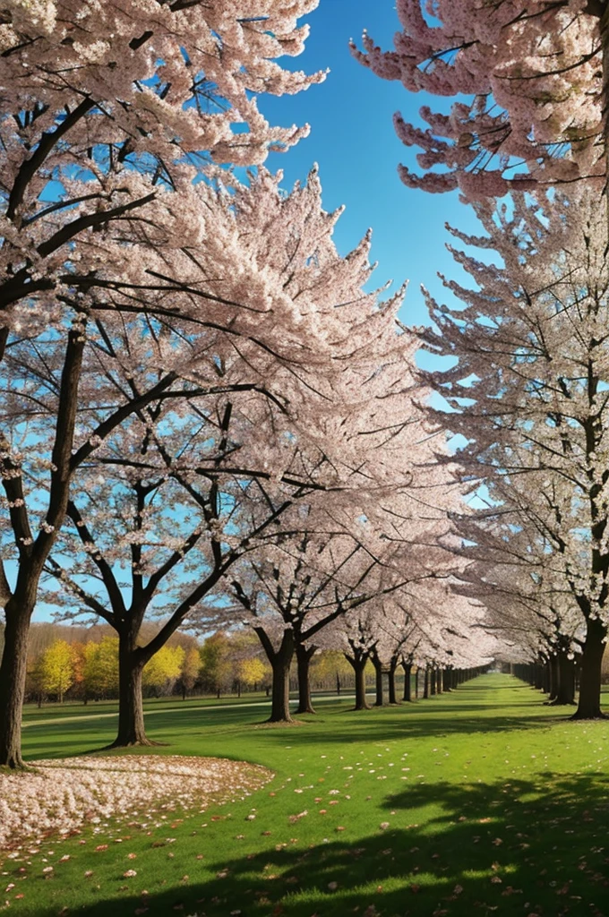 An image that half of it is spring and the other half is autumn