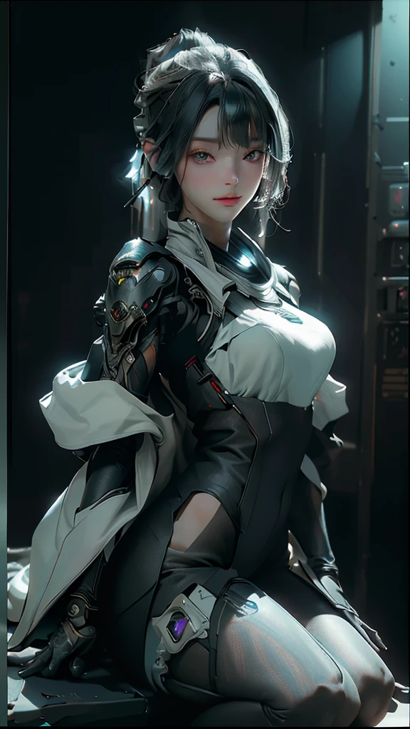 ((Best quality)), ((masterpiece)), (detailed:1.4), 3D, an image of a beautiful cyberpunk female,HDR (High Dynamic Range),Ray Tracing,NVIDIA RTX,Super-Resolution,Unreal 5,Subsurface scattering,PBR Texturing,Post-processing,Anisotropic Filtering,Depth-of-field,Maximum clarity and sharpness,Multi-layered textures,Albedo and Specular maps,Surface shading,Accurate simulation of light-material interaction,Perfect proportions,Octane Render,Two-tone lighting,Wide aperture,Low ISO,White balance,Rule of thirds,8K RAW,