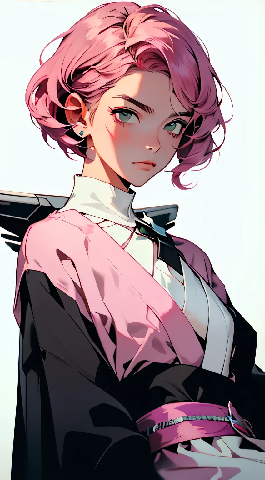 Alisa Bosconovitch, best qualityer, contemporary, flat style, minimalism, Illustrates??the green-eyed plane, pink hair, shorth hair, multicolored wildly hair, black jersey, mechanical wings, Close-U head portrait, pointed chest, neckleace, super neckleace, medium breasts, tekken,pink hair pastel, 1 girl, in kimono, hand painted,Colorless line drawing, pastel yandere colorful, tekken, Garota super fofa com pink hair e maquiagem gótica ao lado, with maid outfit,slender figure,chunky,He sat on the floor,Dressed in pink and white maid outfits,Very Shorthair,with cat ears,quadratic element,, pink kawaii in 1910 era clothing, Alisa Bosconovich'pink lips, no style da soft core palette aurorapunk, an anime illustration of your face, animated gifs, hand drawn animation, charming sketches, smooth and shiny, hazy romanticism, style blowouts, white background - ar 1:1 - niji 5 - expressive style --s 50 , Pink kawaii in the 1920s clothing eraPink eagles, wearing a bright white shirt, no style da soft core palette aurorapunk, an anime illustration of your face, animated gifs, hand drawn animation, charming sketches, smooth and shiny, hazy romanticism, style blowouts, white background - ar 1:1 - niji 5 - expressive style --s 50, absurdrez, Cao Cao, ultra detailed, (1 girl:1.3), break , Design an image featuring beautiful calligraphy