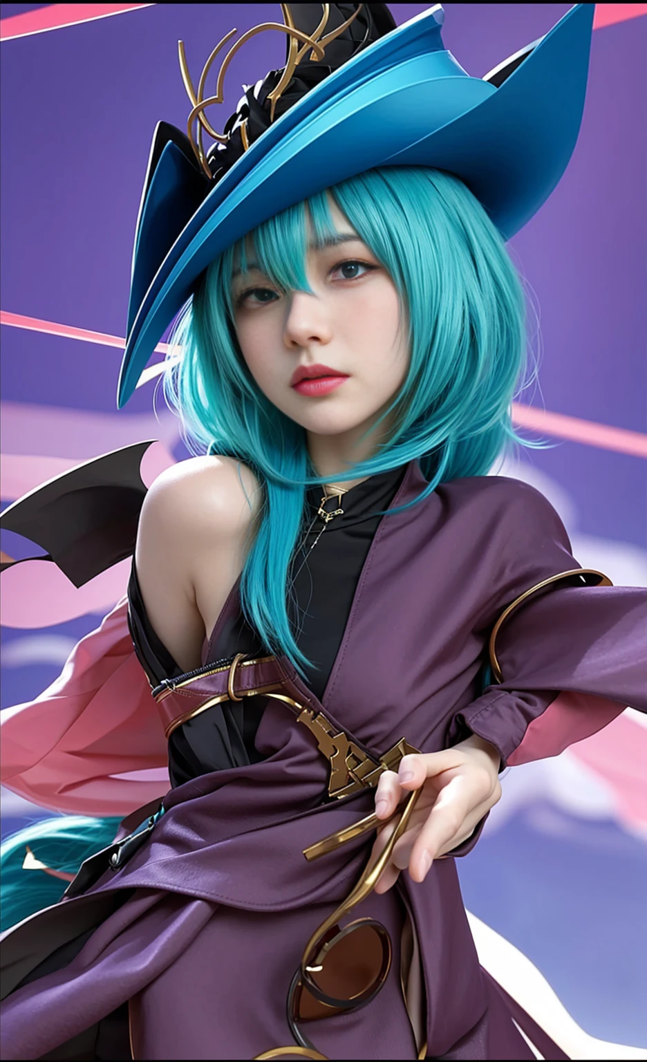 best quality, tmasterpiece,Ultra-high resolution,Clear face,(Reality:1.4),ferpect lighting,(upper body shot), (photorealistic:1.50), anime wallpaper, Guviz style artwork, cover-up fantasy up to magic , by Yang J, Guviz, beautiful artwork illustration, beautiful digital artwork, beautiful digital illustration, Li Song, beautiful anime portrait, art style in Beauvot,