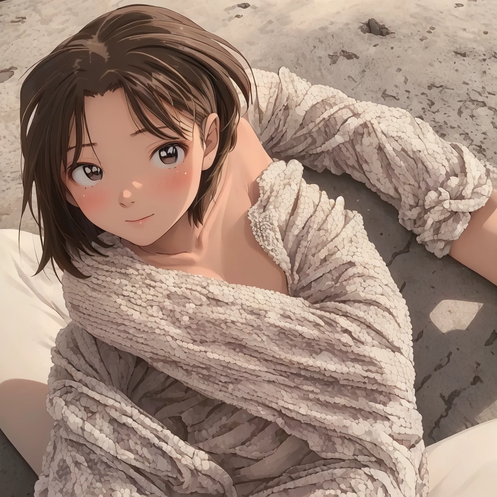 (Ayumi Yoshida))(master detailed anime)(master quality)(RAW Photos))(8K)(Realistic, photo Realistic:1.2), ((Highest quality))(Detective Conan)(A bewitching beauty with a real human body,Perfect Anatomy(Brown hair Short hair)(shine eyes)(Detailed eyes)(Detailed eyes)(smile)(Perfect body line)(un official gravure) perfect photo realistic, traditional media, professional lighting, Ultra High Definition, perfect realistic slim face, perfect realistic hair, Lifelike, a young girl, girl, gal,