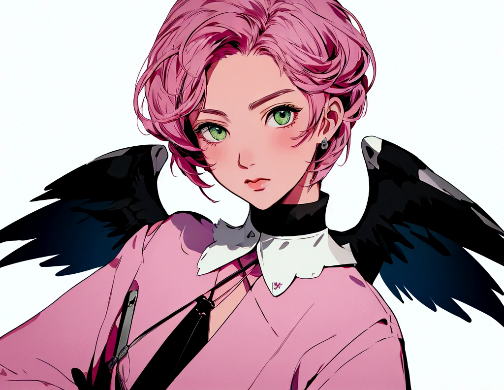 Alisa Bosconovitch, best qualityer, contemporary, flat style, minimalism, Illustrates??the green-eyed plane, pink  hair, shorth hair, multicolored wildly hair, black jersey, mechanical wings, Close-U head portrait, pointed chest, neckleace, super neckleace, medium breasts, tekken，pink  hair pastel, 1 girl, in kimono, hand painted，Colorless line drawing, pastel yandere colorful, tekken, Garota super fofa com pink  hair e maquiagem gótica ao lado, with maid outfit，slender figure，chunky，He sat on the floor，Dressed in pink and white maid outfits，Very Shorthair，with cat ears，quadratic element，, pink kawaii in 1910 era clothing, Alisa Bosconovich&#39;pink lips, no style da soft core palette aurorapunk, an anime illustration of your face, animated gifs, hand drawn animation, charming sketches, smooth and shiny, hazy romanticism, style blowouts, white background - ar 1:1 - niji 5 - expressive style --s 50 , Pink kawaii in the 1920s clothing eraPink eagles, wearing a bright white shirt, no style da soft core palette aurorapunk, an anime illustration of your face, animated gifs, hand drawn animation, charming sketches, smooth and shiny, hazy romanticism, style blowouts, white background - ar 1:1 - niji 5 - expressive style --s 50, absurdrez, Cao Cao, ultra detailed, (1 girl:1.3), break , Design an image featuring beautiful calligraphy ,masterpiece,best quality,1girl,he said,multicolored hair,hair flower,Mechanical wings,,surprised,street,
