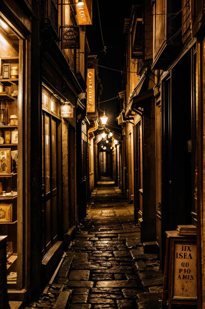 Search for images of dimly lit alleys in bustling cities, where hidden antique shops evoke a sense of intrigue and mystery.