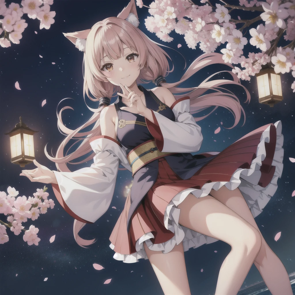 firework、kimono、cherry blossoms、anime,One Girl, coffee,cream,smile,mini skirt,From the Azur Lane video game, とても美しいanimeの猫の女の子, Azur Lane Style, Azur Lane characters, 美しいanimeの猫娘, 美しいファンタジーanime, Charming cat girl, かわいいanimeの猫娘, animeスタイル 4k, animeファンタジーアートワーク