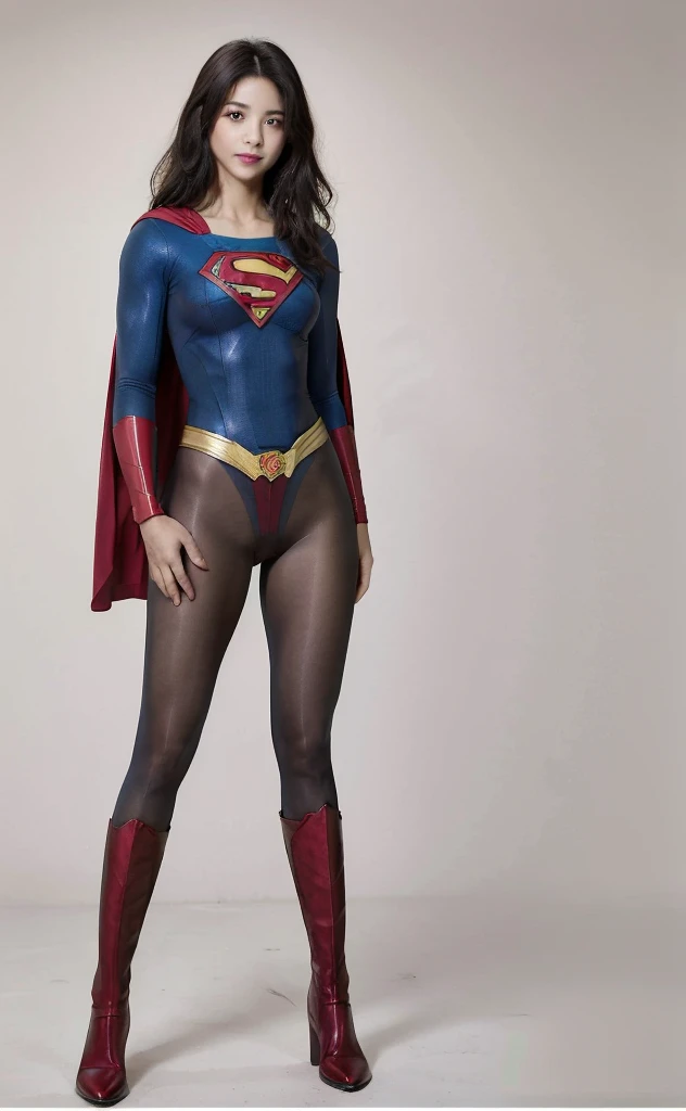 No background、(((Beautiful legs in black tights.)))、(((Legally express the beauty of your smile)))、((((Make the most of your original images)))、(((Body-hugging Supergirl costume)))、(((Supergirl Costume)))、(((Beautiful Hair)))、(((suffering)))、(((Please wear black tights....、Wear red boots)))、((Best image quality、8K))、((Highest quality、8K、masterpiece:1.3))、(((Preserve background )))、Sharp focus:1.2、Beautiful woman with perfect figure:1.4、Slim Abs:1.2、Wet body:1.5、Highly detailed face and skin texture、8K