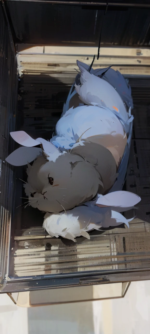 ((Rabbit)), animal crossing style, cute , chibi, small, small paws, small feet, wearing (diaper), ((big diaper)), ((diaper that shows the rabbit ballsack outline)) , ((diaper showing a outline of the rabbit ballsack and penis)), (cock), ((big cock)), ((big penis)), leather wrist, cuffs, leather ankle cuffs, padded leather mittens, prisoner collar, sit on baby car seat, tied to baby car seat ,
