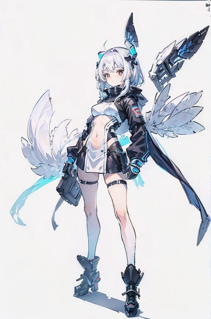 girl, white background, fullbody