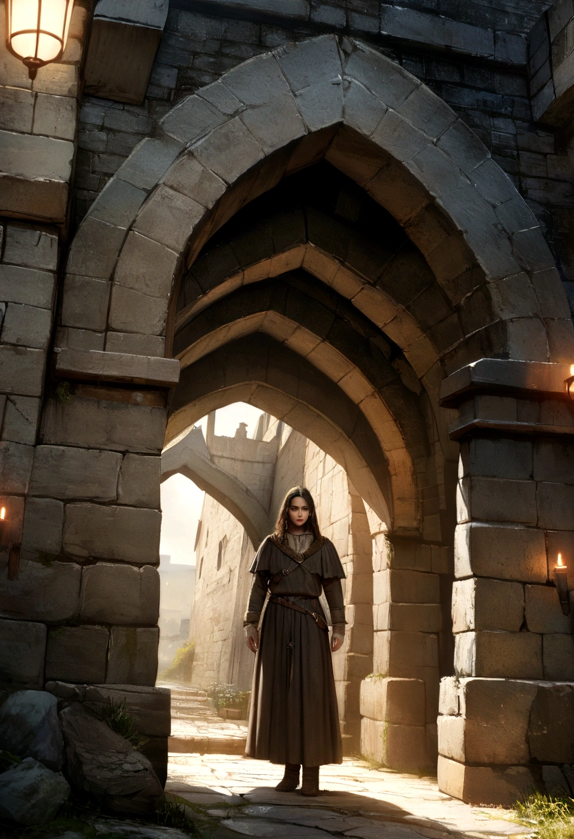 Best quality,4K,A high resolution,masterpiece:1.2,ultra detailed,realistic:1.37,illustration,Gloomy atmosphere,medieval style,subtle lighting,castle interior details,Stone walls,ominous shadows,Mysterious Artifacts,ominous presence,creepy feeling,game interface,dramatic lighting,Detailed characters,photo-realistic,textures,rich dark color palette