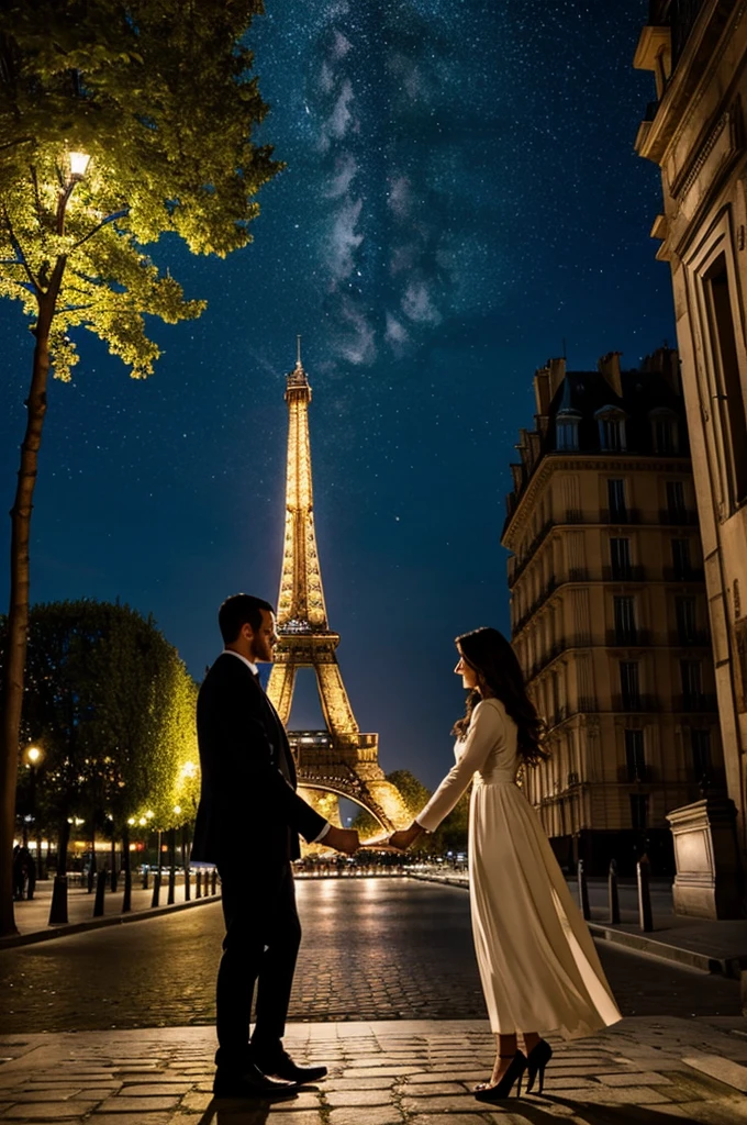 One very beautiful starry night in the city of Paris, there is a couple who are engaged in eternal love. 
