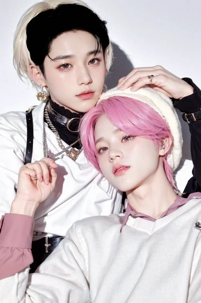 Jimin from bts tender and cute. Kpop idol. Ulzzang boy cute and tender. Innocent and angelic face. Very cute with pink hair and jungkook from bts, tender and cute