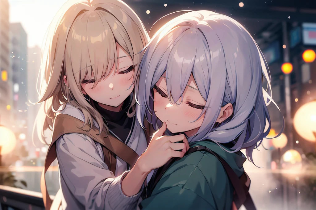 (魔法ofデジタルアートワーク:1.3) of (Visual novel:1.3),(romantic:1.3) Mother hugging her son, close your eyes, Mid Shot, (Bokeh:1.3), (光of粒子:1.3), (mist:1.2), (depth of field:1.3), (Lens flare:1),(アーティスト Kadir Nelson:1.3),society,Art Station,(Provia:1.3)