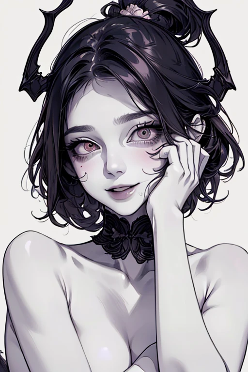 pissy,spread pussy,Uterus,pussy,public hair,footjob,whole body、Highest quality, (Background details), High Contrast, Very beautiful woman, topless、Detailed original illustrations、functional、Delicate face、Fascinating、Villainess、sexy、Real breasts、Crazy Smile, Crazy Eyes、Beautiful line art
