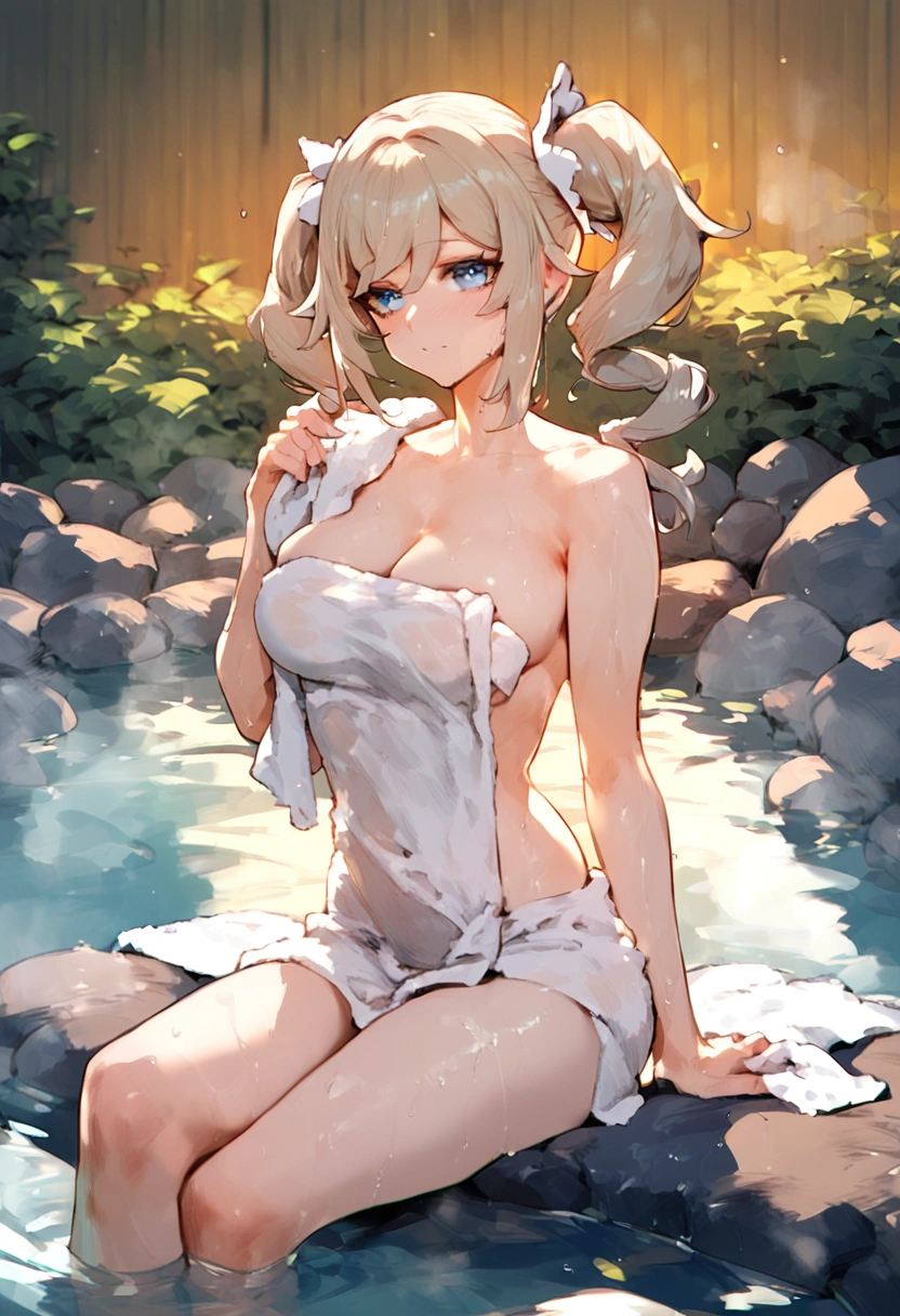 score_9, score_8_up, score_7_up, score_6_up, 1girl,, s, barbara, genshin impact,blue eyes,, onsen, towel on body, towel wrapped around body,