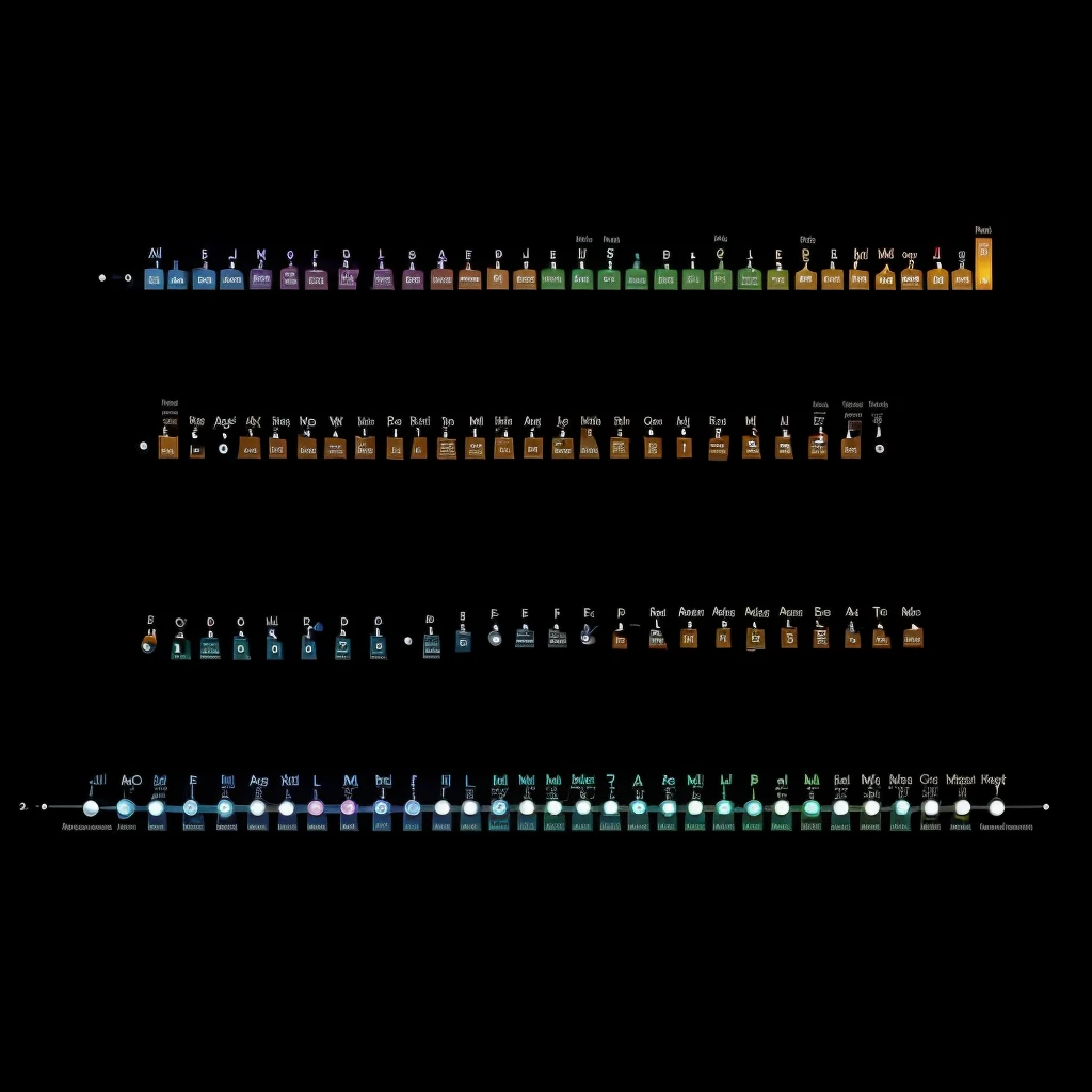 Compose an abstract artwork where each element on the periodic table is a musical note. Arrange them harmoniously to create a chemical symphony that celebrates scientific discovery