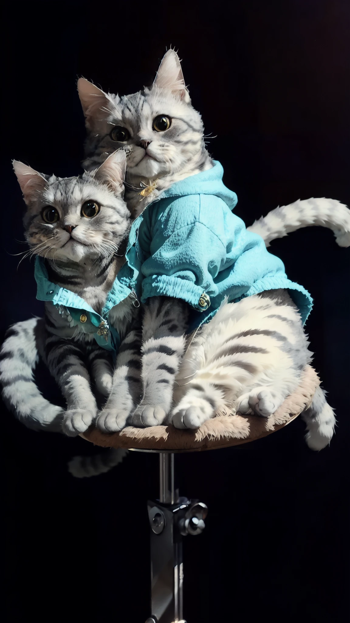 ((a cat in clothes)),，full shot，fluffy hair, anthropomorphic expressions, rich colors, exquisite details, masterpiece, realistic，artsation, cg, realistic, Unreal Engine , real light and shadow, beautiful rich colors, amazing details, high quality，a pair of ears