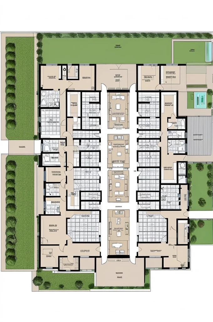 Plan of a cafeteria from the front 
