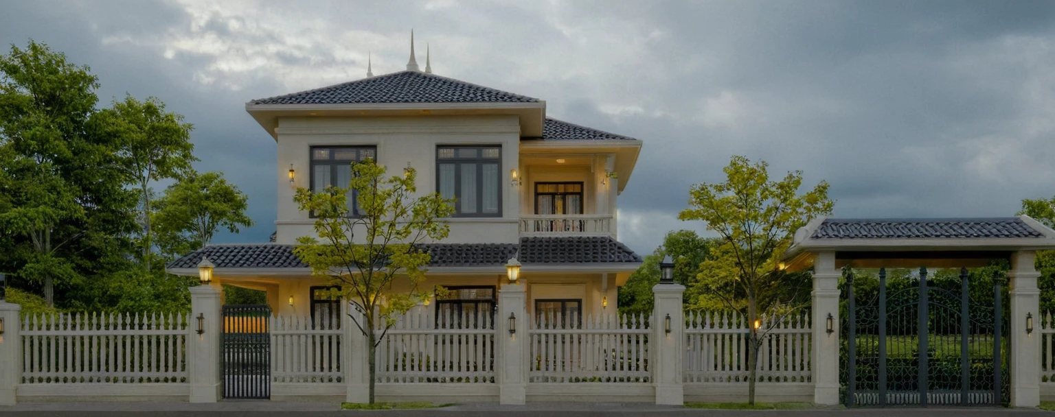 Raw photo,Masterpiece, high quality, best quality, authentic, super detail,
exterior, outdoors, house style indochine on the street ,aiaigroup
road,pavement, grass, trees, sky, cloud, (day:1.1)