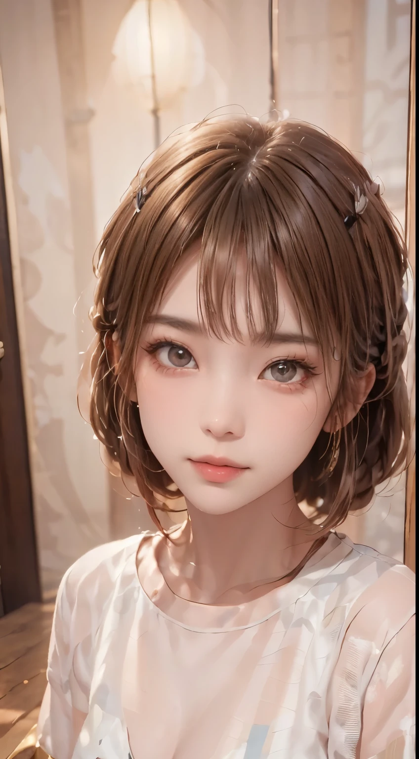 MasterP, best quality, 8K, absurd, (upper body:1.4), white shirt, Beautiful girl, clean face, Looking at the viewer, smile, extremely realistic, mackerel, movie, sharp focus, HDR, face lighting, dynamic lighting, movie 조명, professional shadow, Beautiful landscape background, Supreme details, very detailed, very detailed, in detail, real skin, delicate facial features, detailed face and eyes, sharp eyes、realistic student