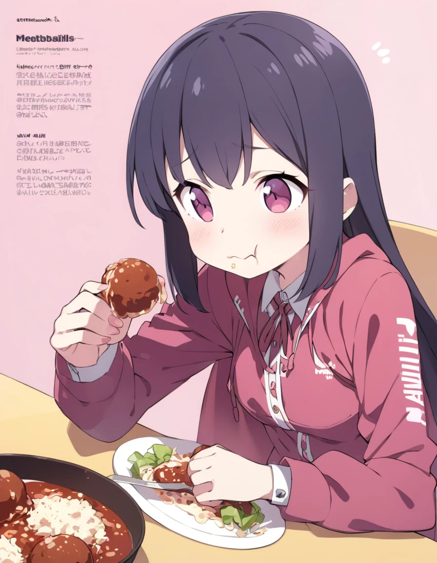 eating meatballs
