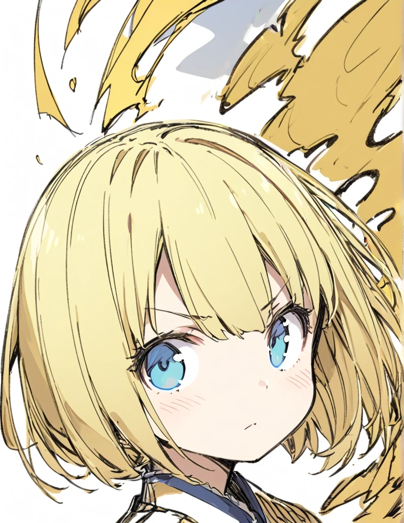 A girl fighting with golden flames(Sketches),蒼いドラゴン
