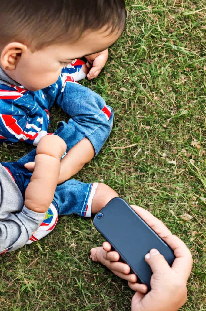 raising a boy with a cell phone in his hand, angry about losing data