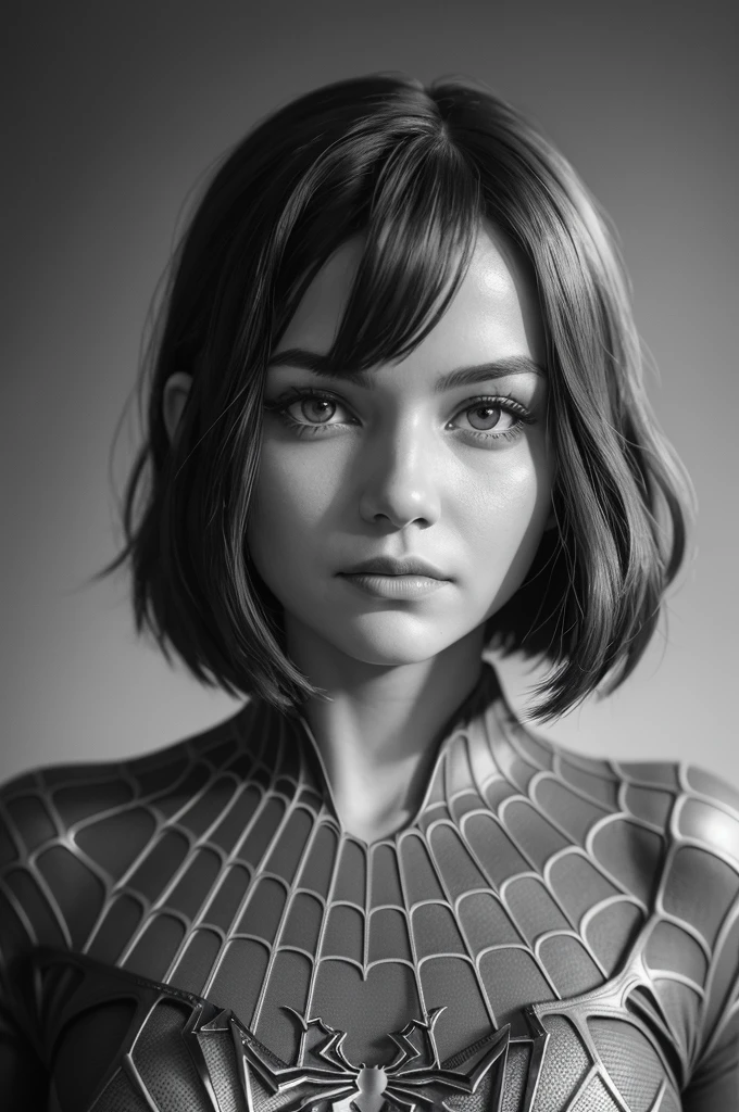 A photograph of Spider-Man, without mask, the 20s, bonitas, face detailed, looking at the camera, portraite, 8k hd, high qualiy