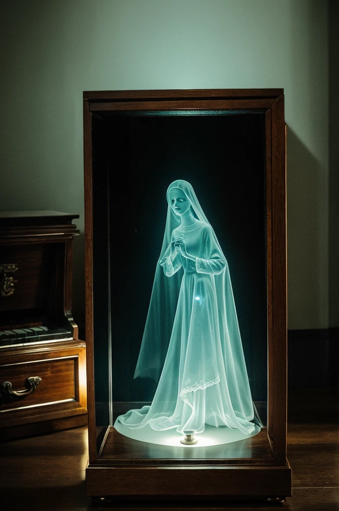 Seek out pictures portraying spectral figures or ghostly apparitions, embodying the eerie presence unleashed by the music box's haunting tune.