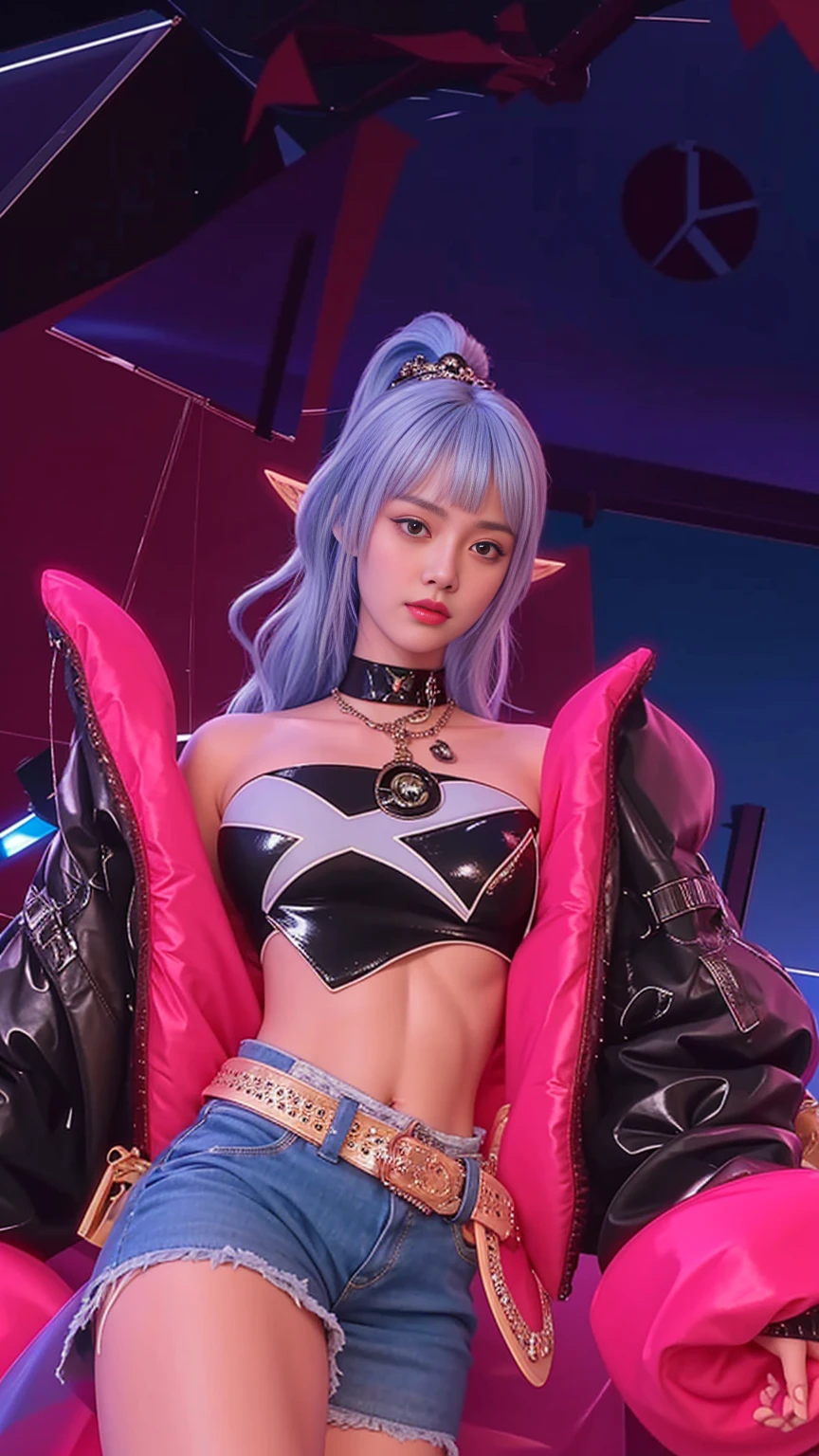 best quality, tmasterpiece,Ultra-high resolution,Clear face,(Reality:1.4),ferpect lighting,(upper body shot), (photorealistic:1.50), anime wallpaper, Guviz style artwork, cover-up fantasy up to magic , by Yang J, Guviz, beautiful artwork illustration, beautiful digital artwork, beautiful digital illustration, Li Song, beautiful anime portrait, art style in Beauvot, 1girl, 独奏, green eyes, Detail crystal skin, Glowing skin, cinematic lighting, ferpect lighting,
