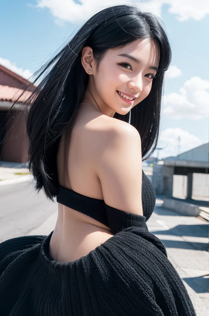black hair, hair bobbles, solid circle eyes, light smile, ccurate, black hair, hair over shoulder, Surrealism, drop shadow, anaglyph, stereogram, tachi-e, pov, atmospheric perspective, 8k, super detail, best quality, textured skin, UHD