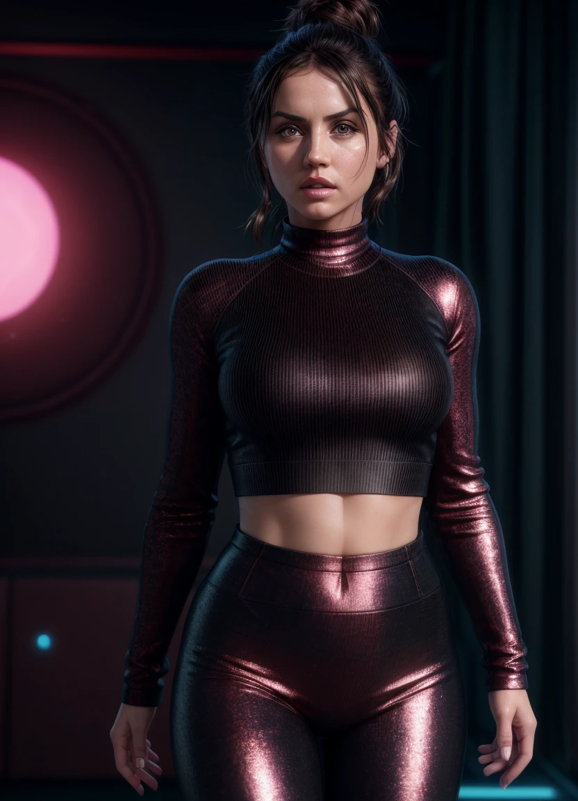 Enigmatic Atmosphere, Atmospheric, Ethereal quality,Realistic,Beautiful and aesthetic,, Solo,groin,Pink turtleneck, Brown pants,(NSFW:0.85),, democracy,, power station,, (glowing ambiance, enchanting glow, luminouslighting, Ethereal atmosphere, A mesmerizing glow, evocative hues, captivating coloration, Dramatic lighting, Enchanting aura),