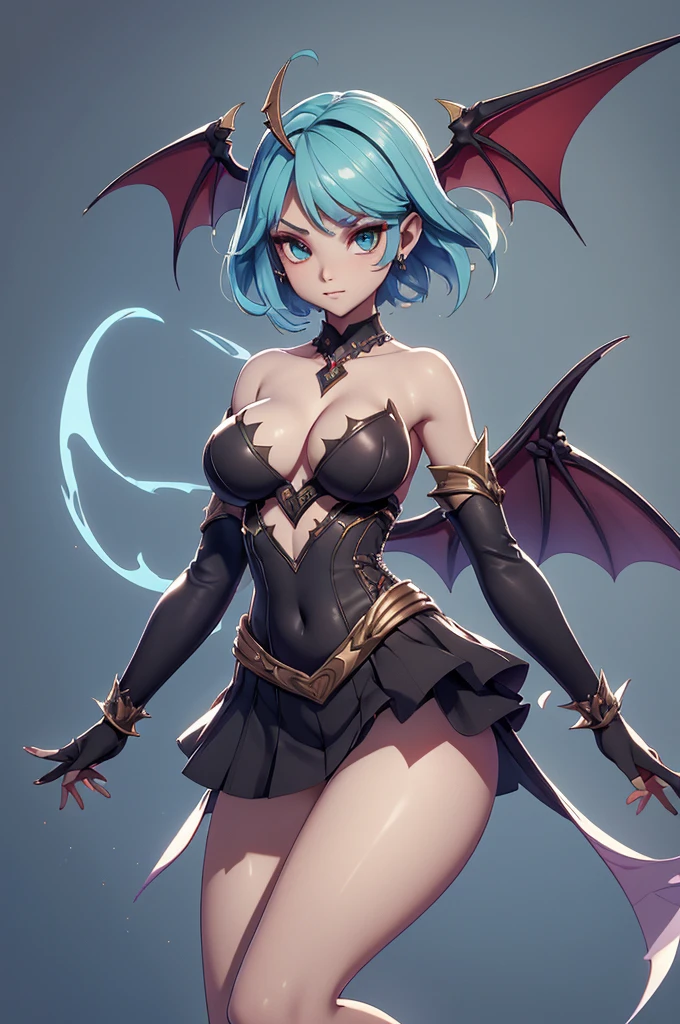 Mini morrigan aensland, (morrigan aensland), 独奏, ray tracing, 3D style, 3DMM, ((oses per photo)), ((oses au cada foto)), fully body,(Front view),(Costas Issue), (Emist on the left), show flat belly, (((oses per photo))),(very big breastsperfect ass, perfect and symmetrical eyes, (perfect handuturistic sword in hand)), ((short hair)),white clothing with textured edges, skin fair, luauas detalhadas, White thigh-high tights with trim, auestido aberto au "au", Waist slender, big legs, low water, Show legs to the top of the waist, ,((top with rip in the middle)),ultra realistic skin, realistic human eyes,ultra realistic skin,super sensual suit,(faixas au torno dos seios), colorfully,top with ruffles,(pubis with a lot of volume),(extrauamente sensual),(very sensual),(red and black thaue),(((giant bat wings))),with bat wings,love the league,(meia calca de renda au um dos lados),(meia calca de renda au um dos lados),((bold embellishments)),((lines involving the legs))