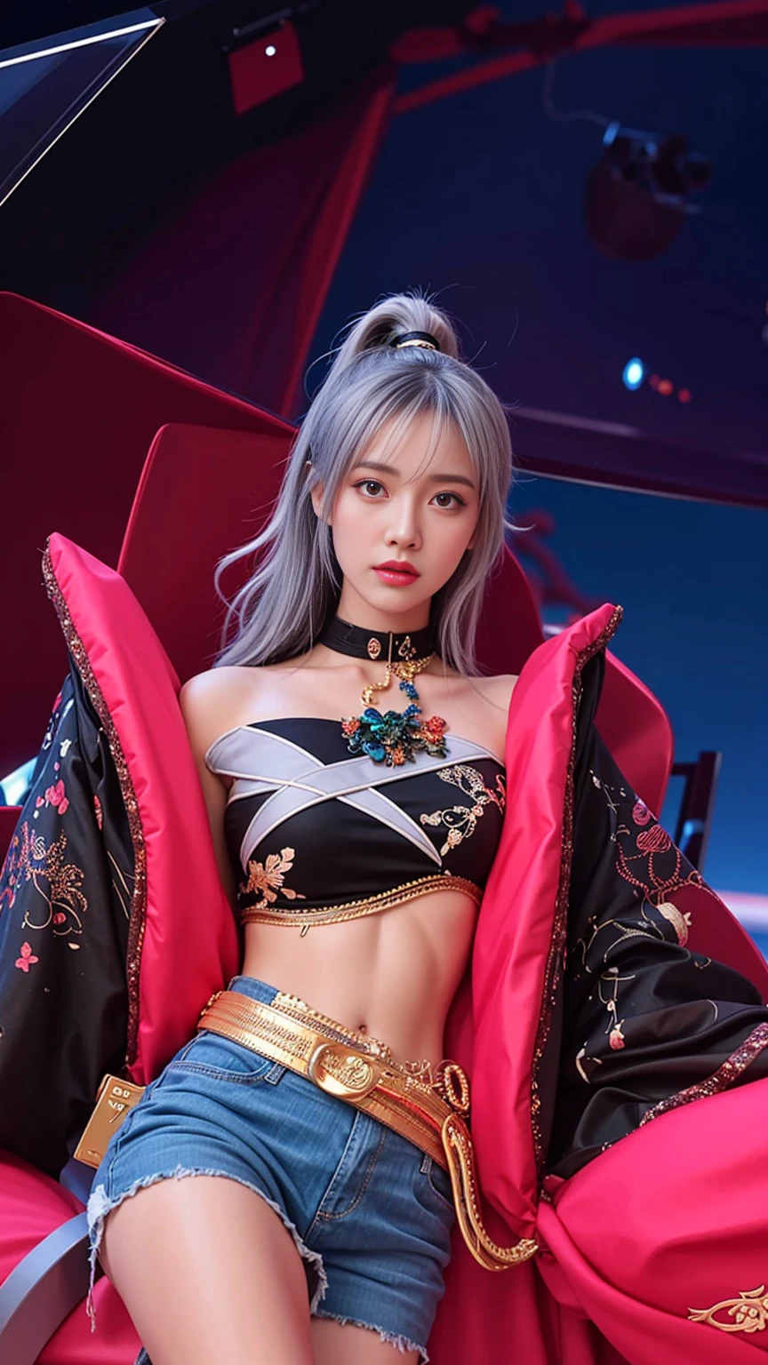  best quality, tmasterpiece,Ultra-high resolution,Clear face,（Reality：1.4），ferpect lighting，(upper body shot), (photorealistic:1.50), anime wallpaper, Guviz style artwork, cover-up fantasy up to magic , by Yang J, Guviz, beautiful artwork illustration, beautiful digital artwork, beautiful digital illustration, Li Song, beautiful anime portrait, art style in Beauvot, 1girl, 独奏, green eyes, Detail crystal skin, Glowing skin, cinematic lighting, ferpect lighting, 