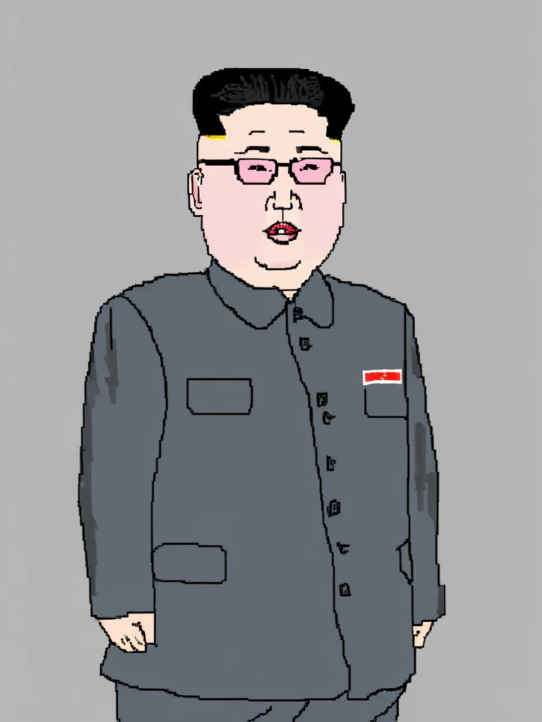 kim jong un portrait, ms paint