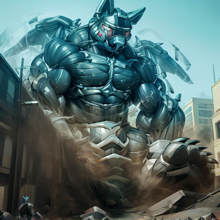 (masterpiece. official art. 8k. best quality. detailed full body. full body.)
(situation 1 : dominating LUCARIO. in the space sitting in a tiny planet earth.)
(Additional details 1: wearing a full-face helmet. helmet is jet black. The color of NANOSUIT is jet black. high-tech bio-mecha armor. real texture material. whole body shines like metal. Wearing cyberpunk mecha. emphasizes the muscles. suit fully made of metal. intricate armor. Robotic suit. suit fully made of metal. NANOSUIT with the same design as LUCARIO.). (Lucario has 5 toes.)
(Additional details 2: (Detailed head. Detailed Body. Detailed abs. gigantic muscles. HYPER MUSCLES. Gigachad Muscular. big muscle. pecs. triceps. traps. unusually developed muscular body. body full of huge muscles. showing off muscles. pectorales enormes. Exaggeratedly huge muscles. huge muscles. long legs.).
(Additional details 3: nj5furry, Spread wings. It has wings. black have big wings. The claws are sharp. Sharp teeth.5 toes.). (Additional details 4: black color hyper penis. hyper black penis. big penis) (Additional details 5 : Spraying hyper cum up everywhere into the sky from his erect penis. wide spray of cum, covered in cum, cum splashing in front of camera, bukkake, earth is under a thick later of cum.) He is laughing defiantly.